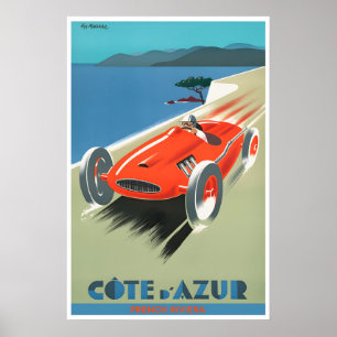 Côte d'Azur Druck Französische Riviera Kunst Frank Poster