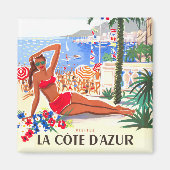 Cote D'Azur France vintage travel Magnet (Vorne)