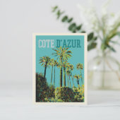 Cote d'Azur Frankreich, mediterrane Palmen Postkarte (Stehend Vorderseite)