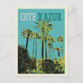 Cote d'Azur Frankreich, mediterrane Palmen Postkarte (Vorderseite)