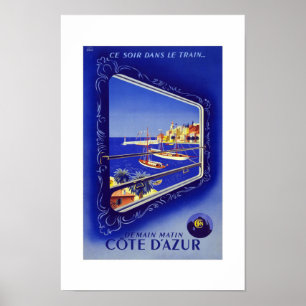 Cote d'Azur Frankreich Vintage Reise Poster