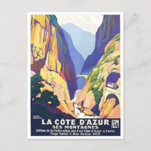 Côte d'Azur Frankreich Vintage-Reise Postkarte