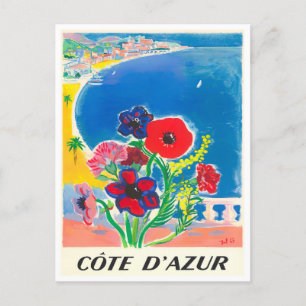 Côte d'Azur Frankreich Vintage-Reise Postkarte