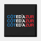 COTE D'AZUR Französische Flagge Magnet (Vorne)