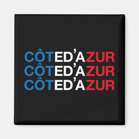 COTE D'AZUR Französische Flagge Magnet (Vorne)