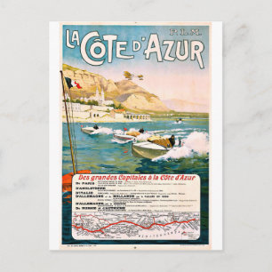 Côte d'Azur, Französische Riviera, Bootsrennen, Fr Postkarte