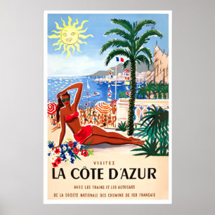Côte D'Azur Französische Riviera Frankreich Nizza  Poster