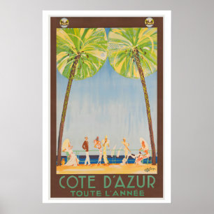 Côte d'Azur Französische Riviera Ganzjährig Vintag Poster