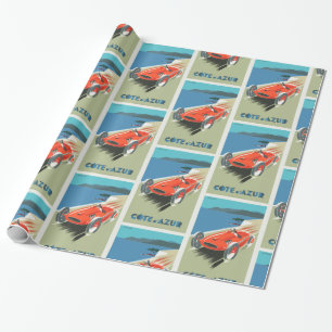 Côte d'Azur Französisches Vintage-Reiseposter Geschenkpapier