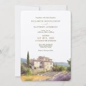 Cote d'Azur Hochzeit in Urlaubsort Weinberg Einladung (Vorderseite)