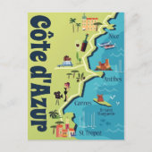 Cote d'Azur illustrierte Karte (Vorderseite)