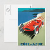 Cote d'Azur Postkarte (Vorne/Hinten)