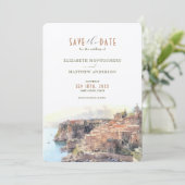 Cote d'Azur Provence Alpes Save the Date Card Einladung (Stehend Vorderseite)