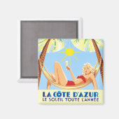 Cote D'Azur Reisezeit Magnet (Vorderseite/Rückseite)