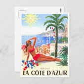 Cote D'Azur Reisezeit Postkarte (Vorne/Hinten)