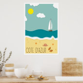 Cote d'Azur, Travel Poster (Küche)