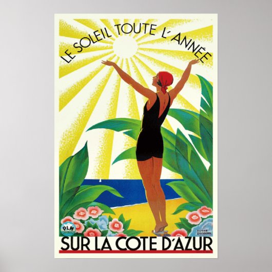 Côte d'Azur Vintage Reisen Poster (Vorne)