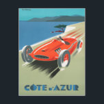 Cote d'Azur Vintages französisches Reiseplaner Postkarte<br><div class="desc">Cote d'Azur Vintages französisches Reiseplaner</div>