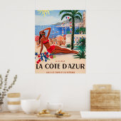 Cote D'Azur Vintages französisches Reiseprogramm Poster (Küche)