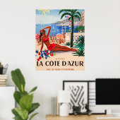 Cote D'Azur Vintages französisches Reiseprogramm Poster (Heimbüro)