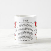 Cote, der Ursprung, die Bedeutung und die Kaffeetasse (Mittel)