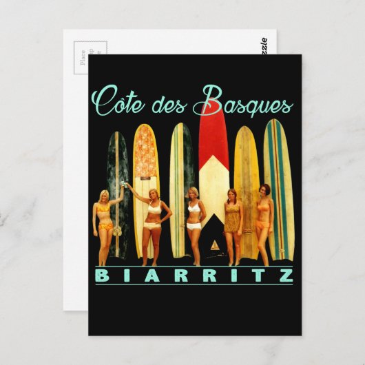 Côte des Basques Biarritz Postkarte (Vorne/Hinten)