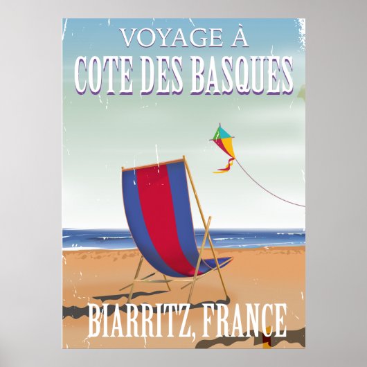 Cote des Basques France - Reiseplakat Poster (Vorne)