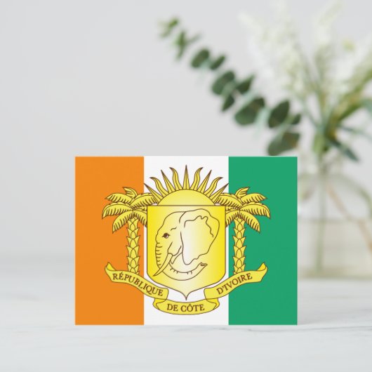 Côte d'ivoire-Emblem Postkarte (Stehend Vorderseite)
