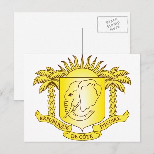 Côte d'ivoire-Emblem Postkarte (Vorne/Hinten)