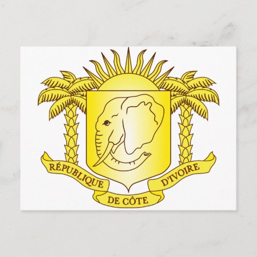 Côte d'ivoire-Emblem Postkarte (Vorderseite)