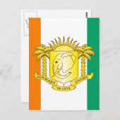 Côte d'ivoire-Emblem Postkarte (Vorne/Hinten)