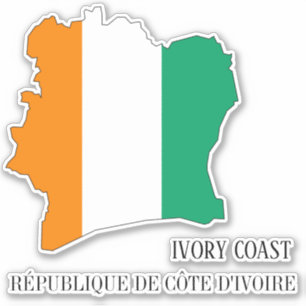Côte d'Ivoire Flag Karte Patriotic Aufkleber