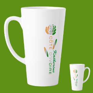 Côte d'Ivoire Flag-Rose Personalisiert groß Milchtasse
