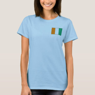 Côte d'Ivoire-Flagge + T - Shirt Karte