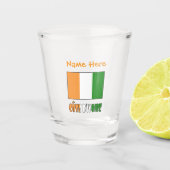 Côte d'Ivoire Flaggenstaat Côte d'Ivoire Orange pe Schnapsglas (Vorderseite)