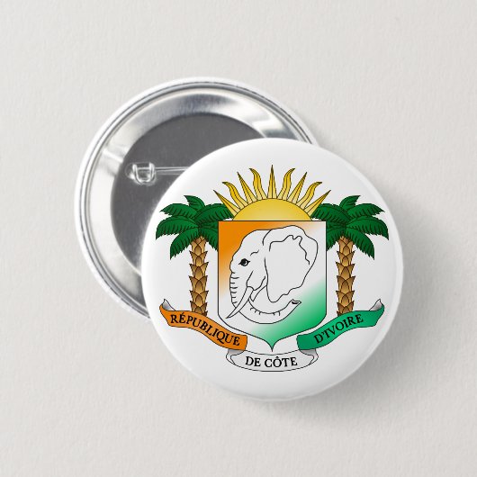 Côte d'Ivoire offizielles Wappen Wappenkunde Symbo Button (Vorne & Hinten)