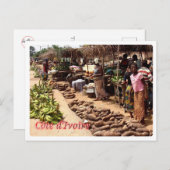 Côte d'Ivoire - Traditioneller Markt - Postkarte (Vorne/Hinten)