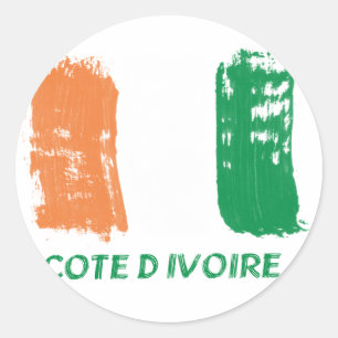 Cote D'Ivore Flag Design Runder Aufkleber