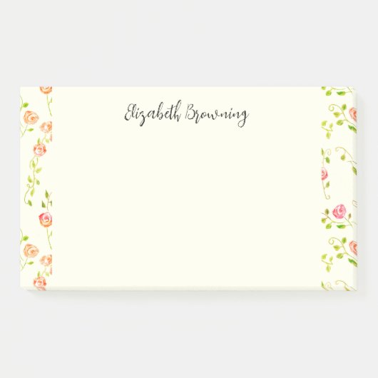 Cotgcore Rose Garten Niedlich HandGezeichnet Vinta Post-it Klebezettel (Vorderseite)