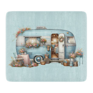 Cotgecore Vintag Floral Camper Boho Accents Schneidebrett