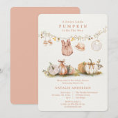 Cotgingcore Kleine Pumpkin Clothesline Babydusche Einladung (Vorne/Hinten)