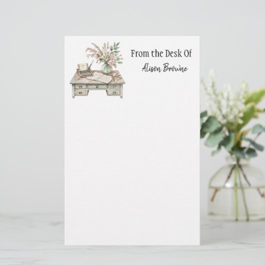 Cotgor Watercolor Writing Desk Notepad Briefpapier (Stehend Vorderseite)