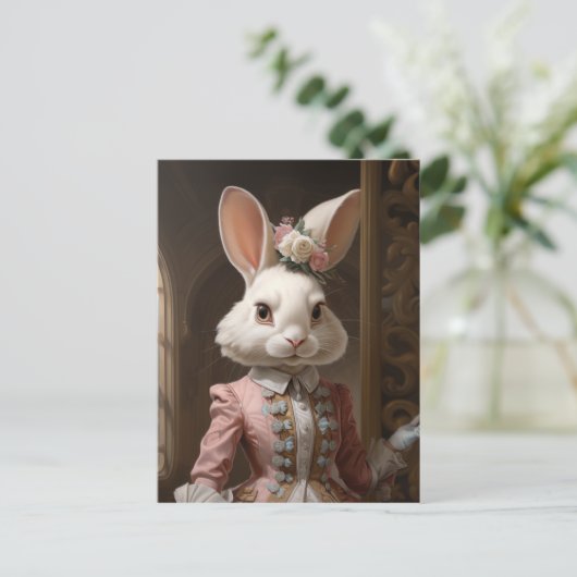 Cotillion Bunny Postkarte (Stehend Vorderseite)