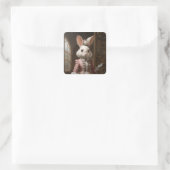 Cotillion Bunny Quadratischer Aufkleber (Tasche)