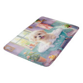 Coton de Tulear Badezeit Fluffige Badezimmerdekora Badematte (Schrägansicht)