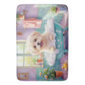 Coton de Tulear Badezeit Fluffige Badezimmerdekora Badematte (Vorderseite Vertikal)