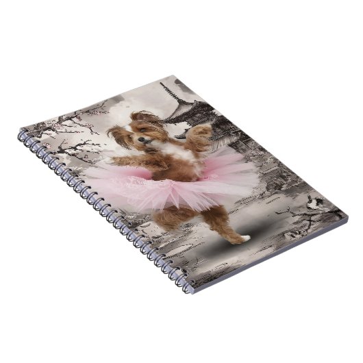 Coton de Tuléar Ballerina in chinesischer Tempelin Notizblock (Rechte Seite)