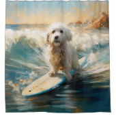 Coton De Tulear Beach Surfmalerei Duschvorhang (Vorderseite)