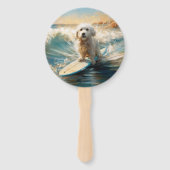 Coton De Tulear Beach Surfmalerei Fächer (Vorderseite)