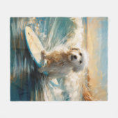 Coton De Tulear Beach Surfmalerei Fleecedecke (Vorderseite (Horizontal))
